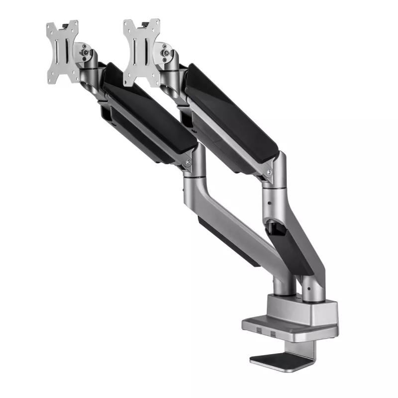 Soporte de sobremesa universal Ergo Office para doble monitor, resorte de gas 17-35 15kg, VESA 75x75 / 100x100, ER-446
