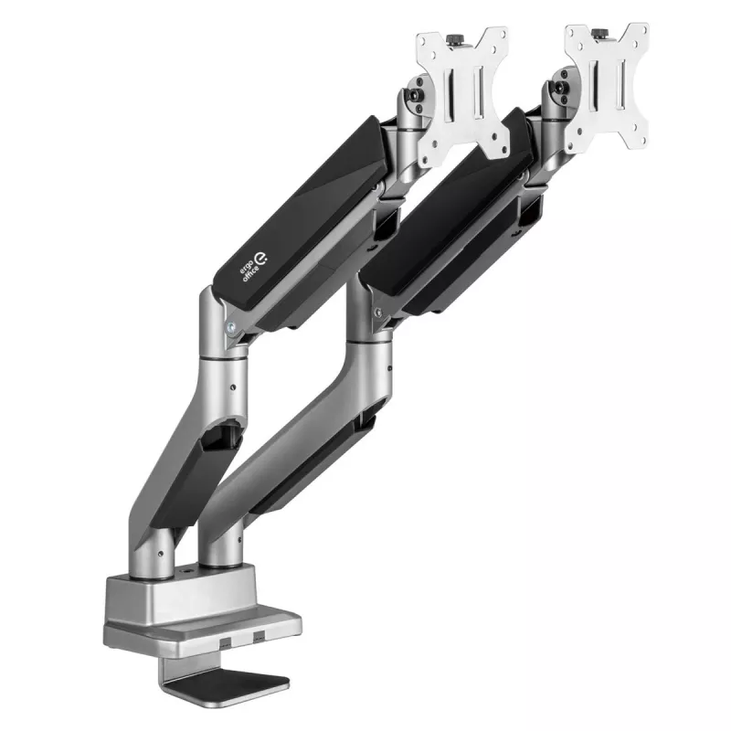 Soporte de sobremesa universal Ergo Office para doble monitor, resorte de gas 17-35 15kg, VESA 75x75 / 100x100, ER-446