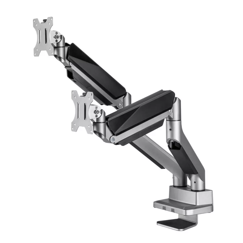 Soporte de sobremesa universal Ergo Office para doble monitor, resorte de gas 17-35 15kg, VESA 75x75 / 100x100, ER-446