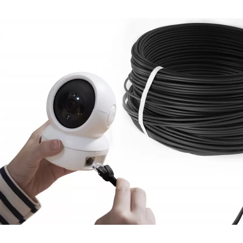 Cable de red Extralink Par trenzado CAT6 FTP Exterior 305m Negro