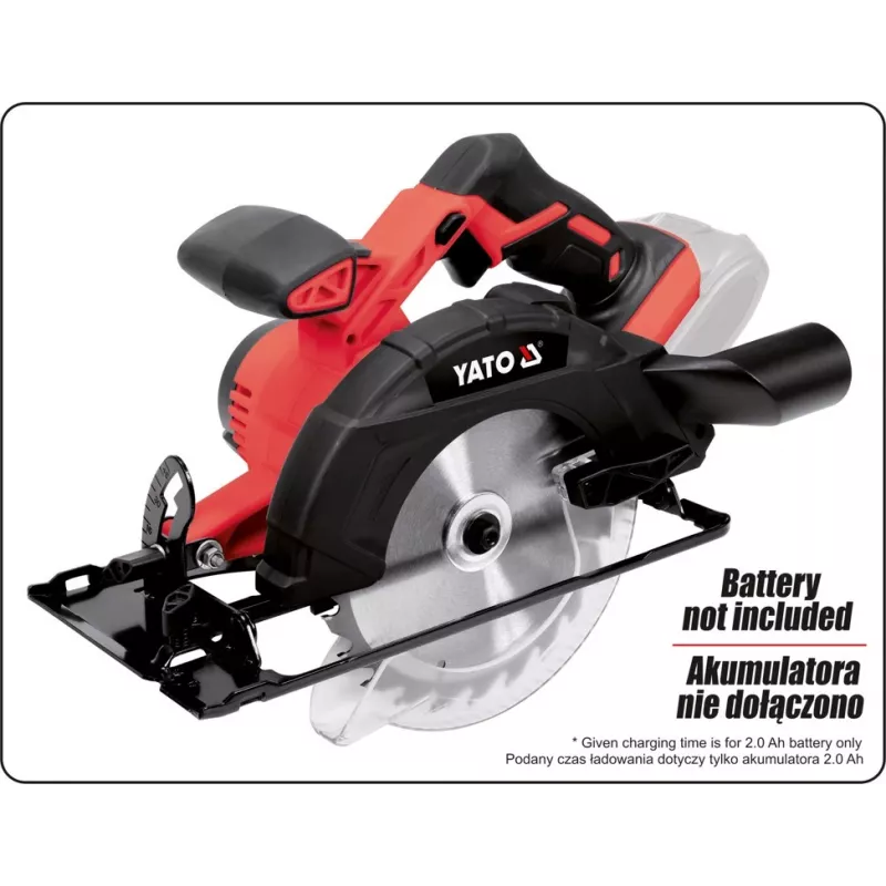 SIERRA CIRCULAR YATO 165 mm 18 V SIN BATERÍAS NI CARGADOR