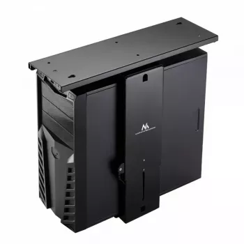 Soporte para ordenador bajo el escritorio MACLEAN MC-885, ajustable, regulación manual de altura, para hasta 10 kg, negro