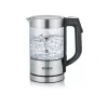 Hervidor SEVERIN WK3458, 0,5 L, 1100 W, cristal y acero inoxidable, 5 ajustes de temperatura, inalámbrico