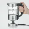Hervidor SEVERIN WK3458, 0,5 L, 1100 W, cristal y acero inoxidable, 5 ajustes de temperatura, inalámbrico