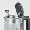 Hervidor SEVERIN WK3458, 0,5 L, 1100 W, cristal y acero inoxidable, 5 ajustes de temperatura, inalámbrico