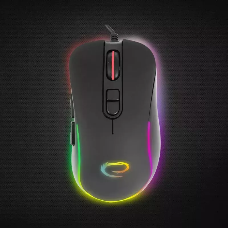 Ratón gaming ESPERANZA EGM303 USB Type-C, óptico 2400 DPI, 7 botones, RGB, para diestros, negro