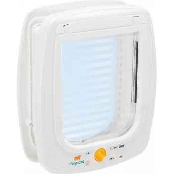 FERPLAST Swing 9 - puerta para perros medianos y gatos grandes, blanca