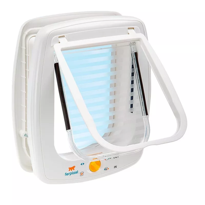 FERPLAST Swing 9 - puerta para perros medianos y gatos grandes, blanca