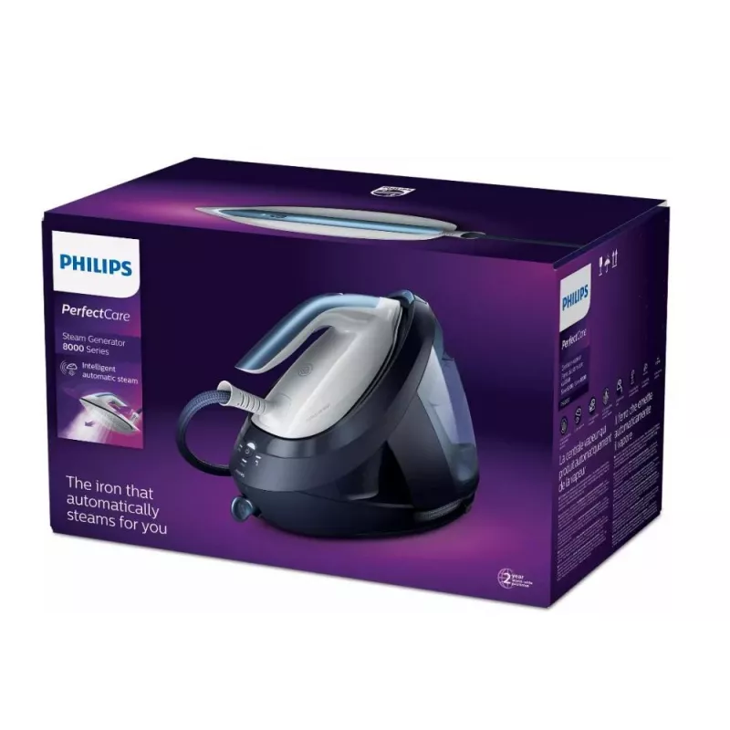 Centro de planchado Philips PSG8030/20 – 2700 W, depósito de agua de 1,8 L, suela SteamGlide Elite, golpe de vapor de 600 g