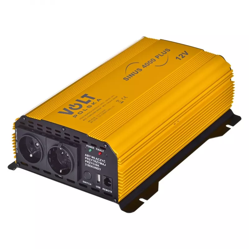 Volt Polska Sinus Plus 4000 12/230 V Inversor de onda sinusoidal pura, 2000 W continuos / 4000 W de pico
