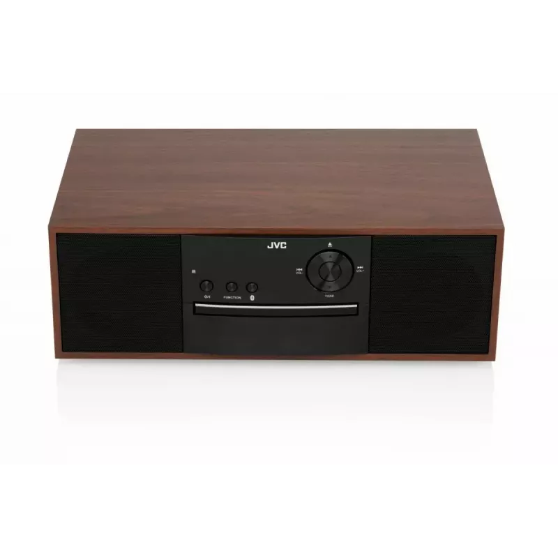 Minicadena JVC RD-E761, 2x8 W RMS, Bluetooth 4.2, USB, CD, FM, carcasa de madera, negra
