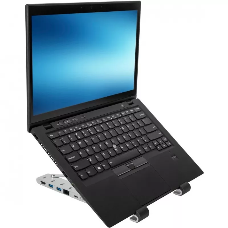 Soporte portátil con dock integrado estación de acoplamiento + soporte para portátil USB-C 3.2 Gen 1 Thunderbolt 3