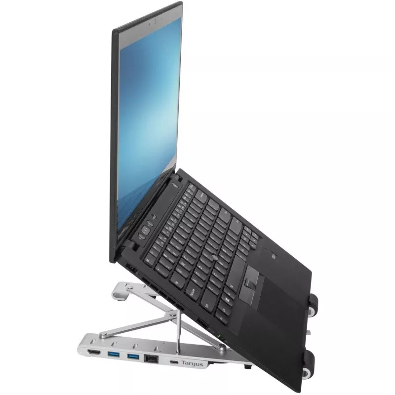 Soporte portátil con dock integrado estación de acoplamiento + soporte para portátil USB-C 3.2 Gen 1 Thunderbolt 3