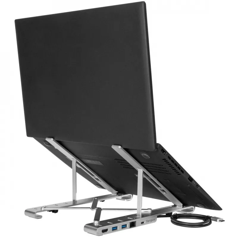 Soporte portátil con dock integrado estación de acoplamiento + soporte para portátil USB-C 3.2 Gen 1 Thunderbolt 3