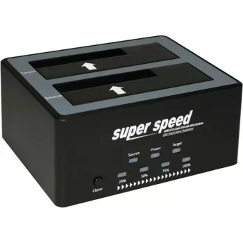 ROLINE - Base de acoplamiento para HDD - Bahías: 2 - 6,4 cm, 8,9 cm (2,5, 3,5) - SATA 6Gb/s - 600 MBps - USB 2.0 - Negro (16.01.4122)