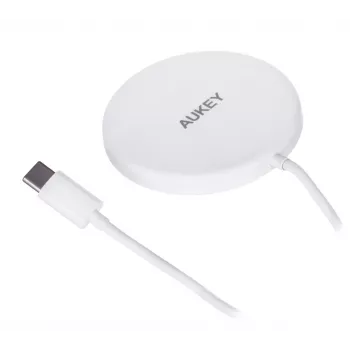 AUEKY Aircore Magnetic LC-A1 Cargador inalámbrico magnético QI USB-C 15W Blanco
