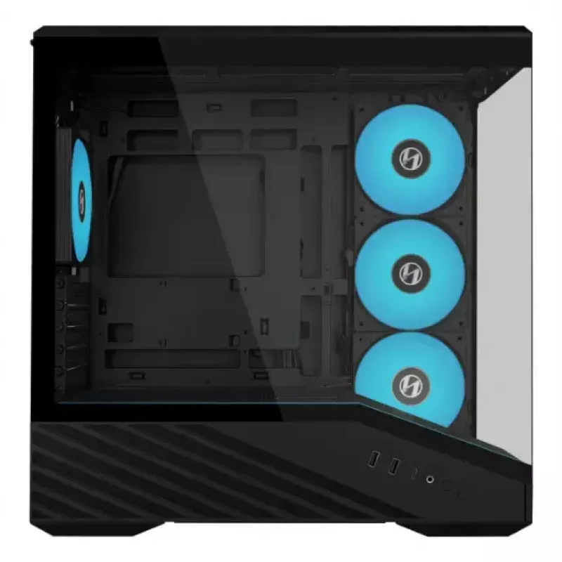Caja de PC mini torre Lian Li Vector V100R MINI — Mini-ITX/Micro-ATX, cristal templado, 3x120mm lateral + 1x120mm ventilador trasero, 2x 2,5 pulgadas + 1x 3,5 pulgadas bahías, negro