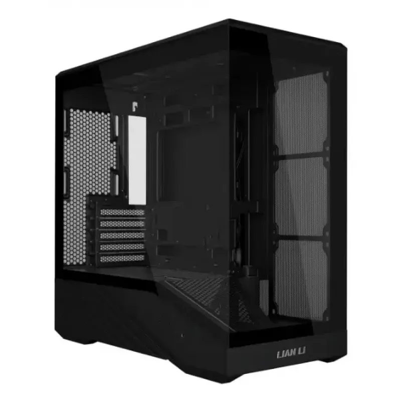 Caja de PC mini torre Lian Li Vector V100R MINI — Mini-ITX/Micro-ATX, cristal templado, 3x120mm lateral + 1x120mm ventilador trasero, 2x 2,5 pulgadas + 1x 3,5 pulgadas bahías, negro