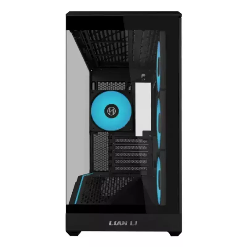 Caja de PC mini torre Lian Li Vector V100R MINI — Mini-ITX/Micro-ATX, cristal templado, 3x120mm lateral + 1x120mm ventilador trasero, 2x 2,5 pulgadas + 1x 3,5 pulgadas bahías, negro