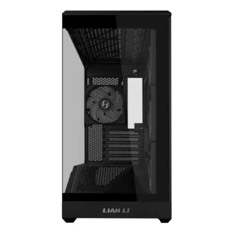 Caja de PC mini torre Lian Li Vector V100R MINI — Mini-ITX/Micro-ATX, cristal templado, 3x120mm lateral + 1x120mm ventilador trasero, 2x 2,5 pulgadas + 1x 3,5 pulgadas bahías, negro