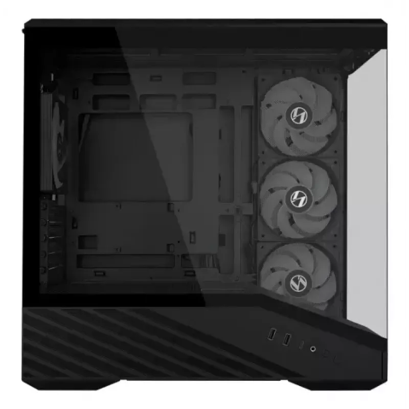 Caja de PC mini torre Lian Li Vector V100R MINI — Mini-ITX/Micro-ATX, cristal templado, 3x120mm lateral + 1x120mm ventilador trasero, 2x 2,5 pulgadas + 1x 3,5 pulgadas bahías, negro