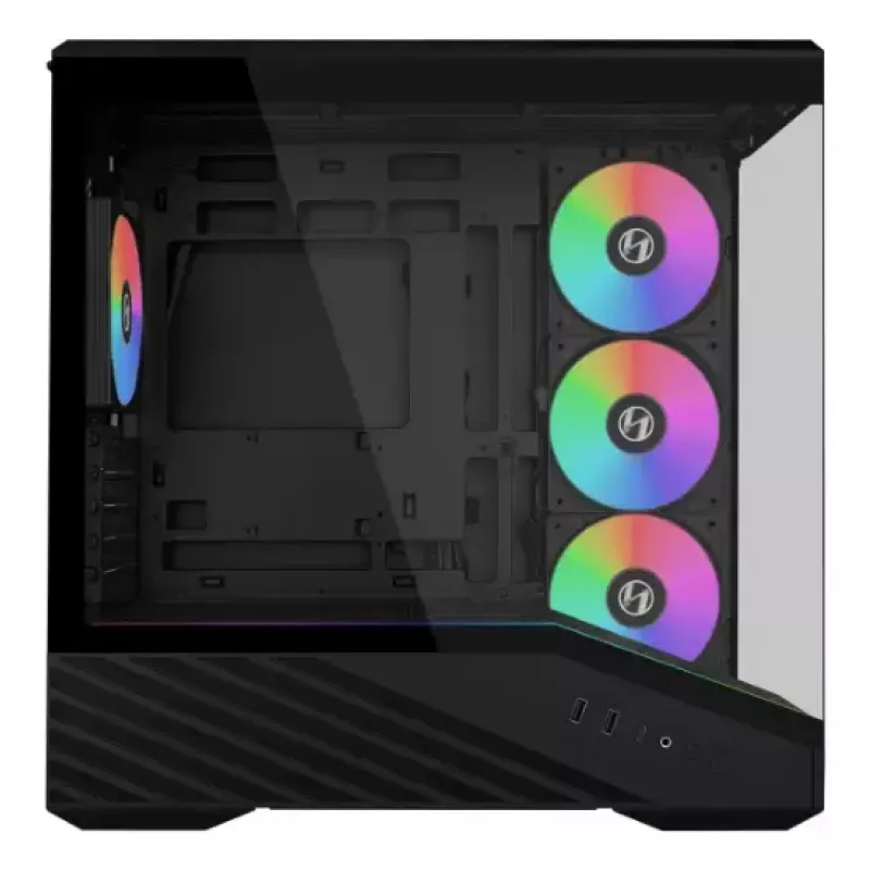 Caja de PC mini torre Lian Li Vector V100R MINI — Mini-ITX/Micro-ATX, cristal templado, 3x120mm lateral + 1x120mm ventilador trasero, 2x 2,5 pulgadas + 1x 3,5 pulgadas bahías, negro