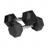 Mancuernas de hierro fundido engomadas HEX 2x9 kg REBEL ACTIVE