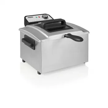 Freidora Princess 184090 — freidora eléctrica compacta de sobremesa, cesta extraíble, acero inoxidable