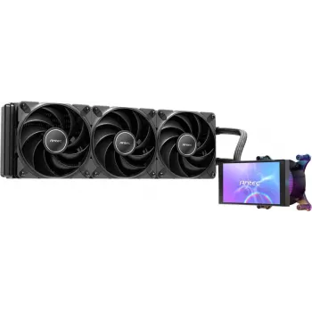Refrigeración líquida para CPU Antec Vortex View 360 AIO con pantalla LCD, 120 mm, negra