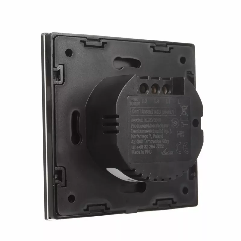 Maclean MCE712B Interruptor de luz táctil, doble (conmutado/cruce), negro