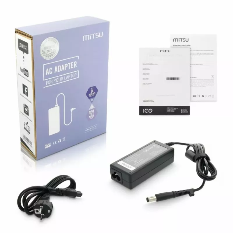 Fuente de alimentación MITSU HP 18,5V 3,5A para portátiles HP, MPN 5ZM024