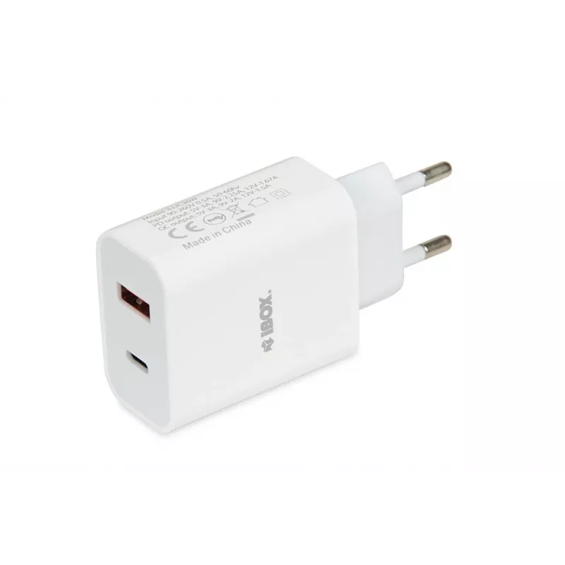 Cargador de interior iBox C-36 Universal Blanco carga rápida USB