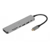 Docking hub IBOX IUH3SL4K USB Type-C 5 Gbit/s, HDMI 4K@30Hz, PD hasta 100 W, 2x USB-A, 2x USB-C, lector de tarjetas, Plata