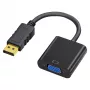 Adaptador DisplayPort a VGA IBOX IADPVGA, conector macho DisplayPort a conector hembra VGA de 15 pines, compatible con 1080p, plata