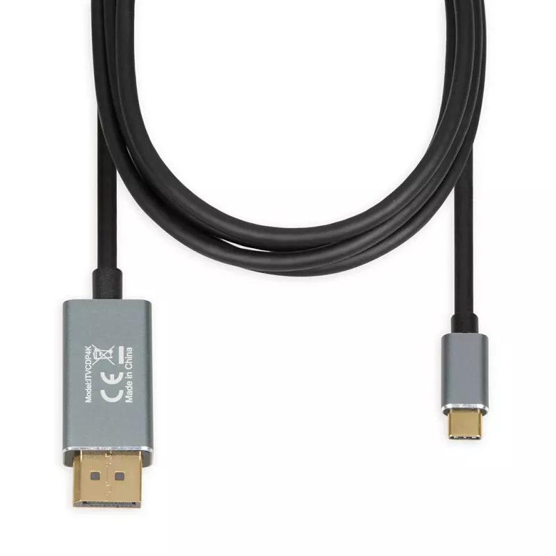Adaptador de cable de vídeo IBOX ITVCDP4K USB Type-C a DisplayPort 1,8 m Negro