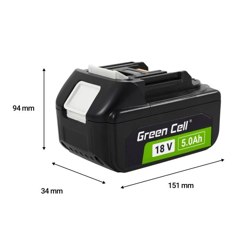 Batería Green Cell PTMA18V5 de iones de litio 5Ah 600g
