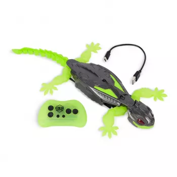 HEX BOTS | Robot RC gecko trepador de pared interactivo de juguete | Verde/Gris