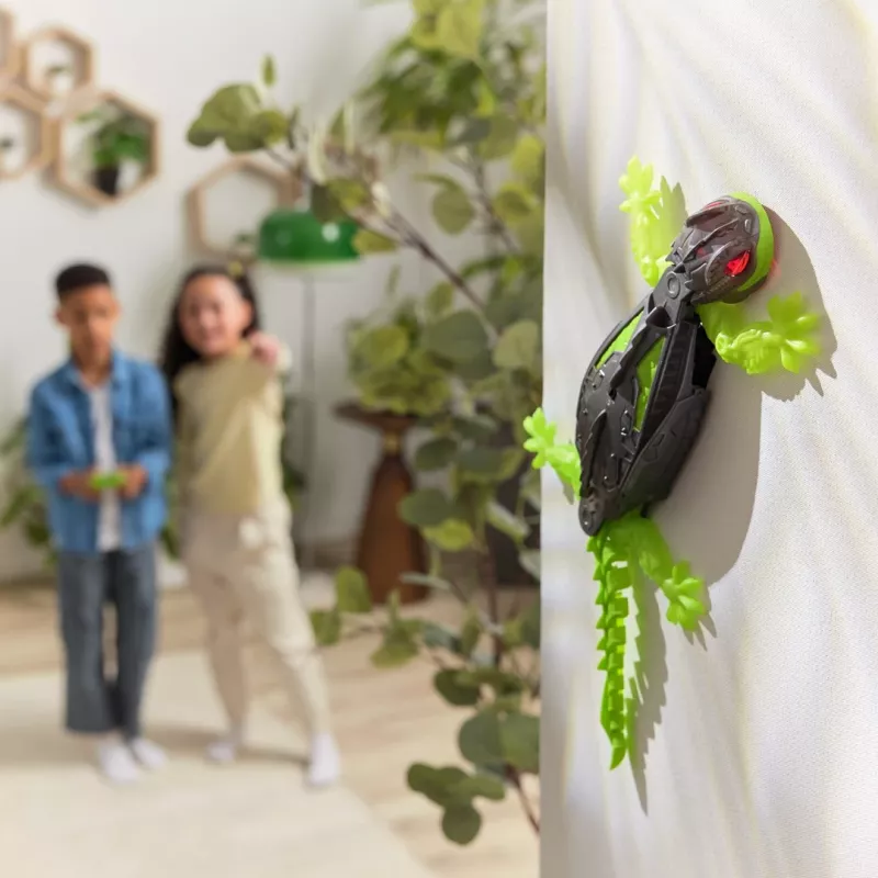 HEX BOTS | Robot RC gecko trepador de pared interactivo de juguete | Verde/Gris