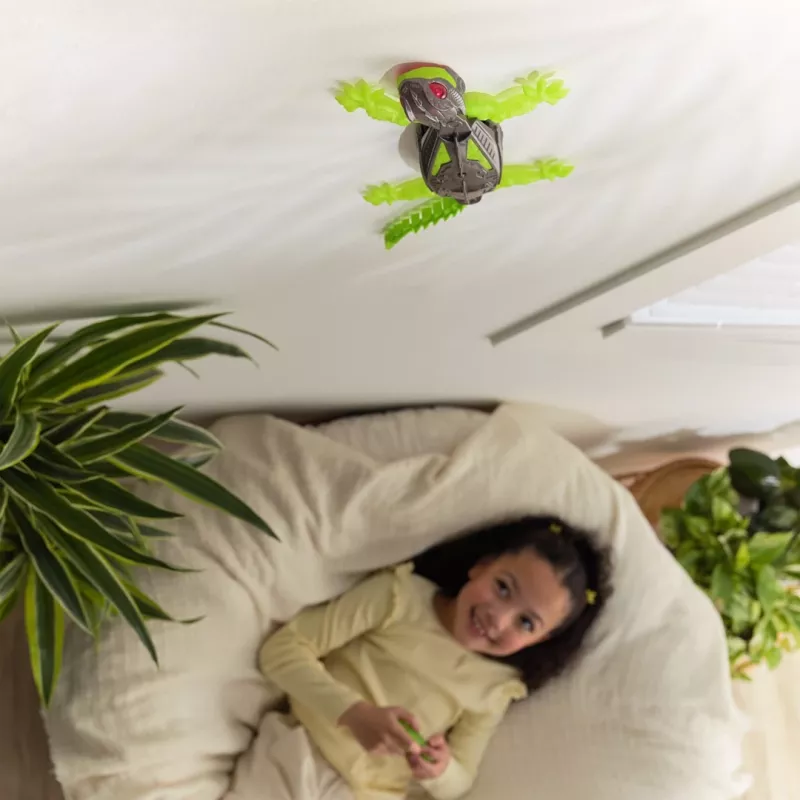 HEX BOTS | Robot RC gecko trepador de pared interactivo de juguete | Verde/Gris