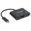Dock/hub USB-C Manhattan, puertos (x3): HDMI, USB-A y USB-C, 5 Gbit/s (USB 3.2 Gen1 alias USB 3.0), con Power Delivery (60W) al puerto USB-C (Nota: fuente de alimentación USB-C adicional y USB-