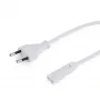 Cable de alimentación Gembird PC-184/2-W — 1,8 m, conector macho Type-C a conector hembra C8, blanco