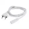 Cable de alimentación Gembird PC-184/2-W — 1,8 m, conector macho Type-C a conector hembra C8, blanco