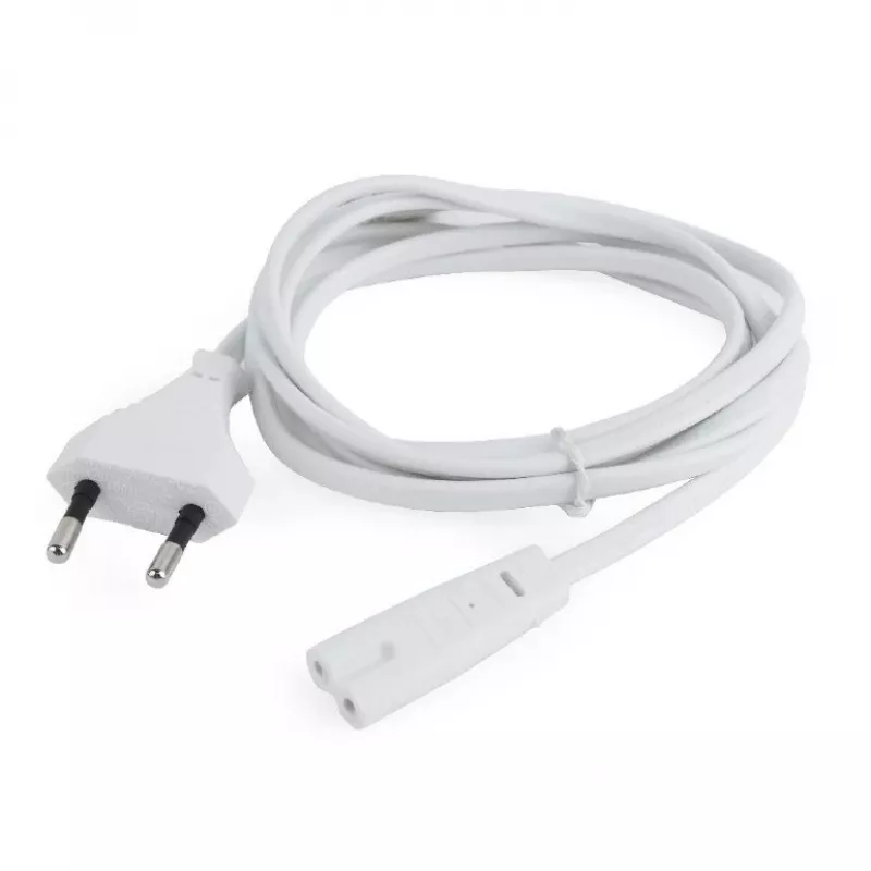 Cable de alimentación Gembird PC-184/2-W — 1,8 m, conector macho Type-C a conector hembra C8, blanco