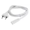 Cable de alimentación Gembird PC-184/2-W — 1,8 m, conector macho Type-C a conector hembra C8, blanco