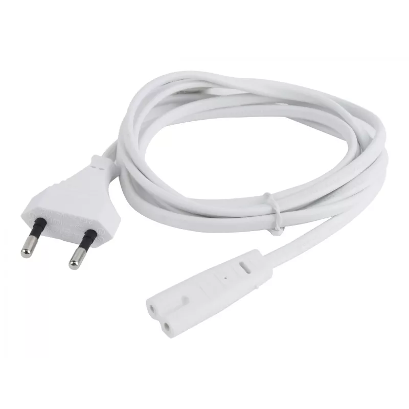 Cable de alimentación Gembird PC-184/2-W — 1,8 m, conector macho Type-C a conector hembra C8, blanco