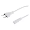 Cable de alimentación Gembird PC-184/2-W — 1,8 m, conector macho Type-C a conector hembra C8, blanco