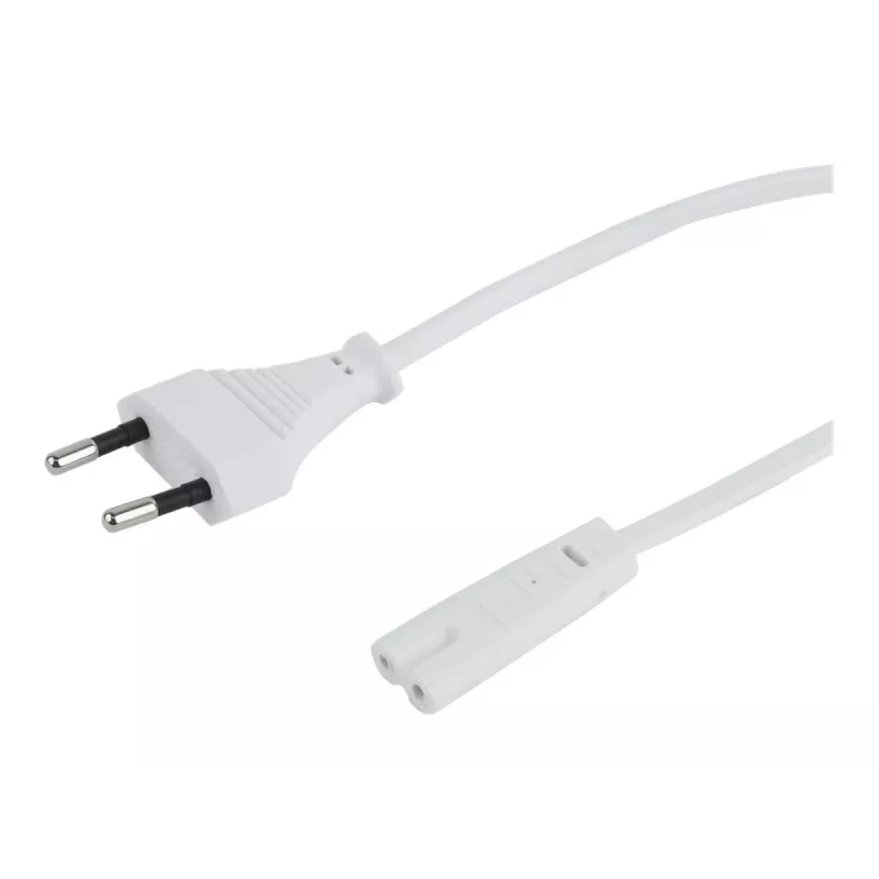 Cable de alimentación Gembird PC-184/2-W — 1,8 m, conector macho Type-C a conector hembra C8, blanco