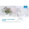 Ventilador de mesa Midea FT40-21M — 40 cm de diámetro, 3 velocidades, oscilación, 25 W, Blanco