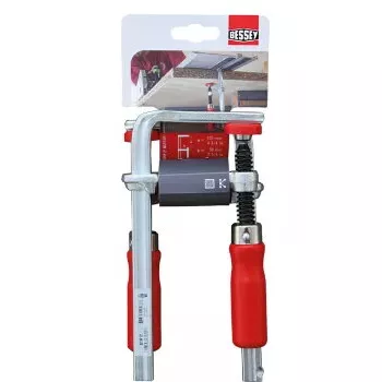 Abrazadera Bessey GTR12 — apertura 12 cm, acero inoxidable, roja, fuerza de sujeción 244,73 kg