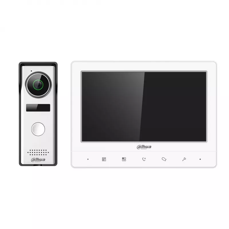 Dahua Set de videoportero analógico para vivienda unifamiliar VTO1000J Placa de acceso, cámara CMOS de 1,3 MPx KTA02